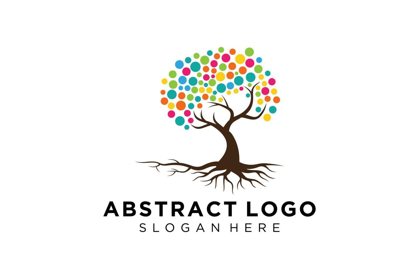 Green tree logo design natural and abstract leaf. vector