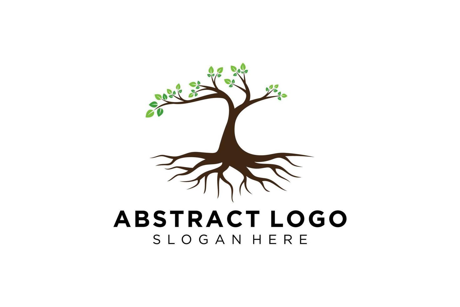 Green tree logo design natural and abstract leaf. vector