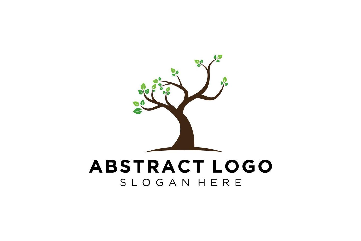 Green tree logo design natural and abstract leaf. vector