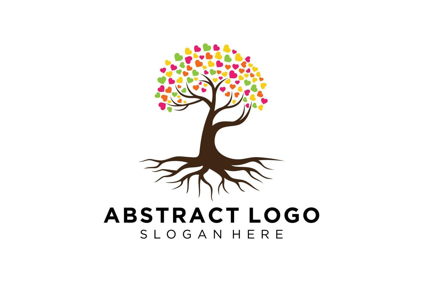 Green tree logo design natural and abstract leaf. vector