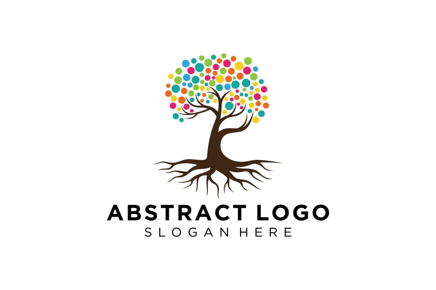 Green tree logo design natural and abstract leaf. vector