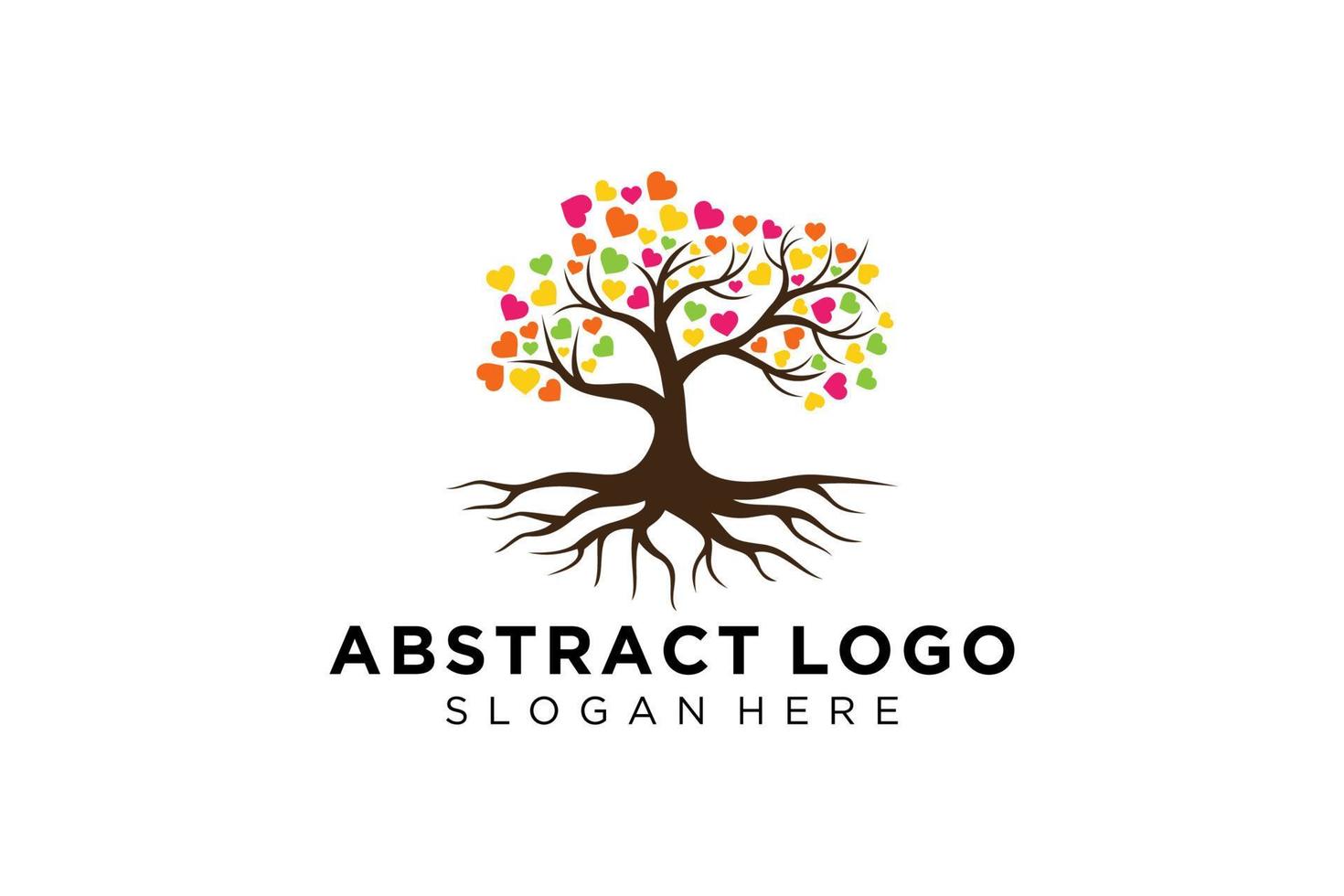 Green tree logo design natural and abstract leaf. vector