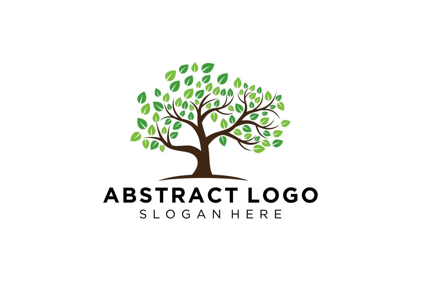 Green tree logo design natural and abstract leaf. vector