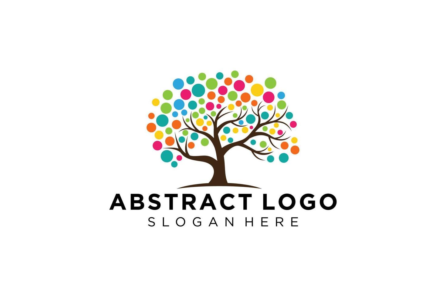 Green tree logo design natural and abstract leaf. vector