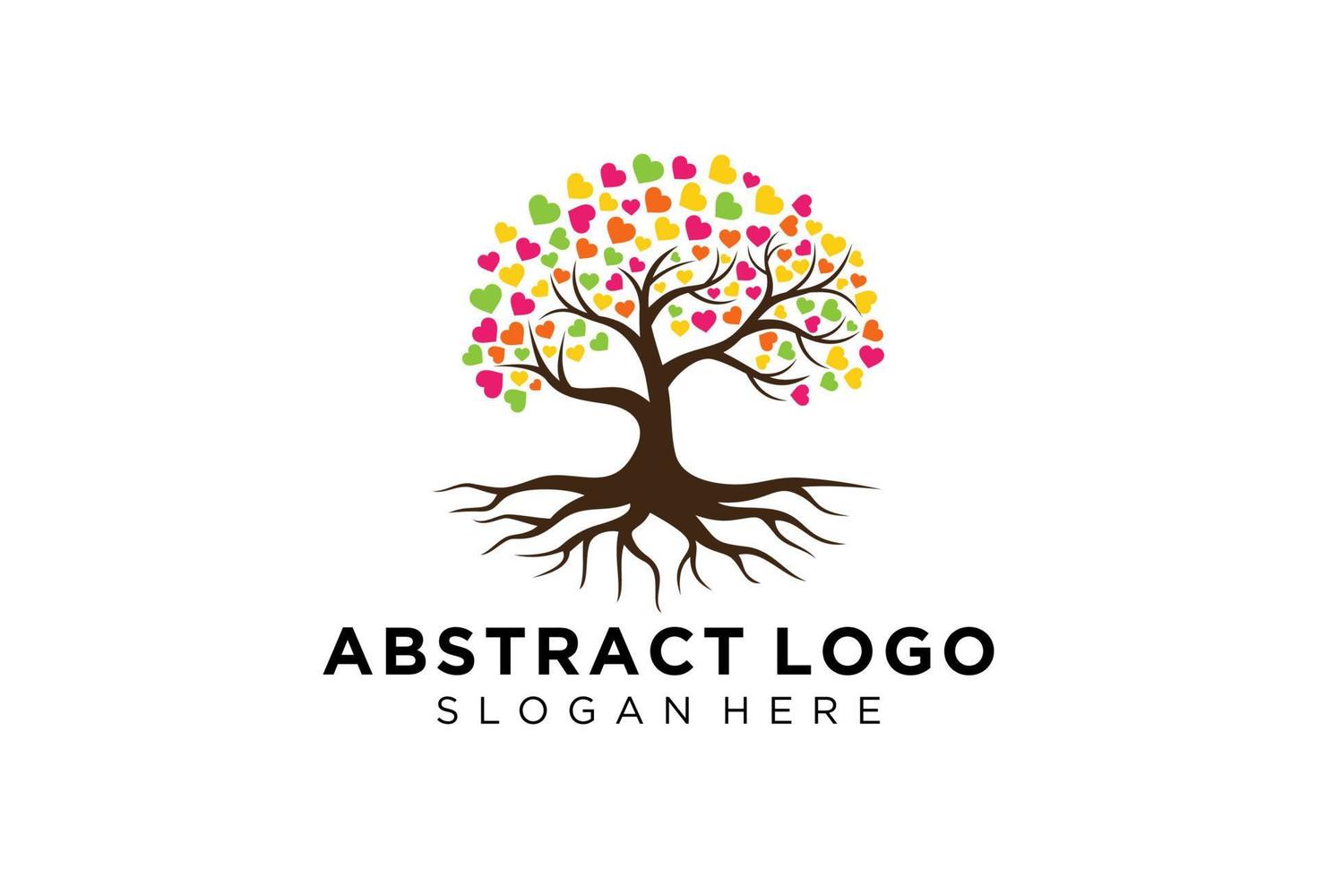 Green tree logo design natural and abstract leaf. vector