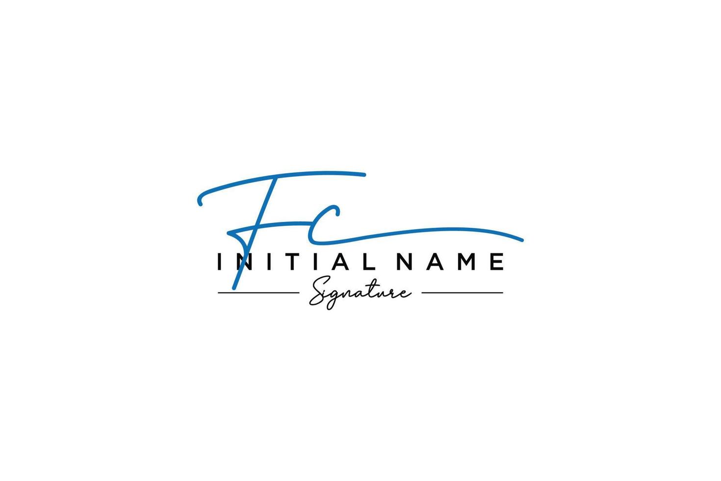 Initial FC signature logo template vector. Hand drawn Calligraphy lettering Vector illustration.