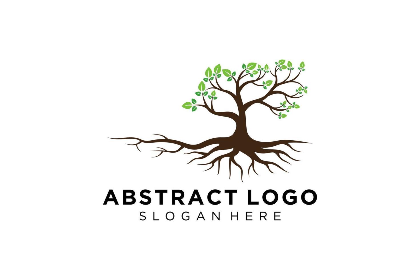 Green tree logo design natural and abstract leaf. vector