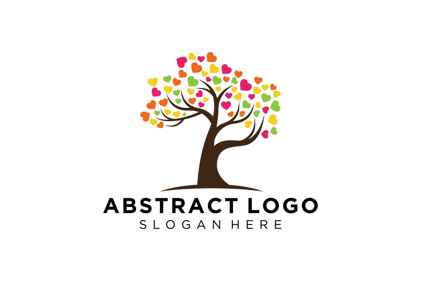 Green tree logo design natural and abstract leaf. vector