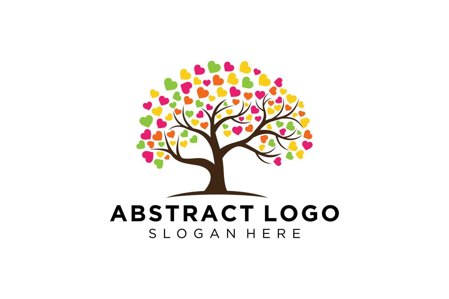 Green tree logo design natural and abstract leaf. vector