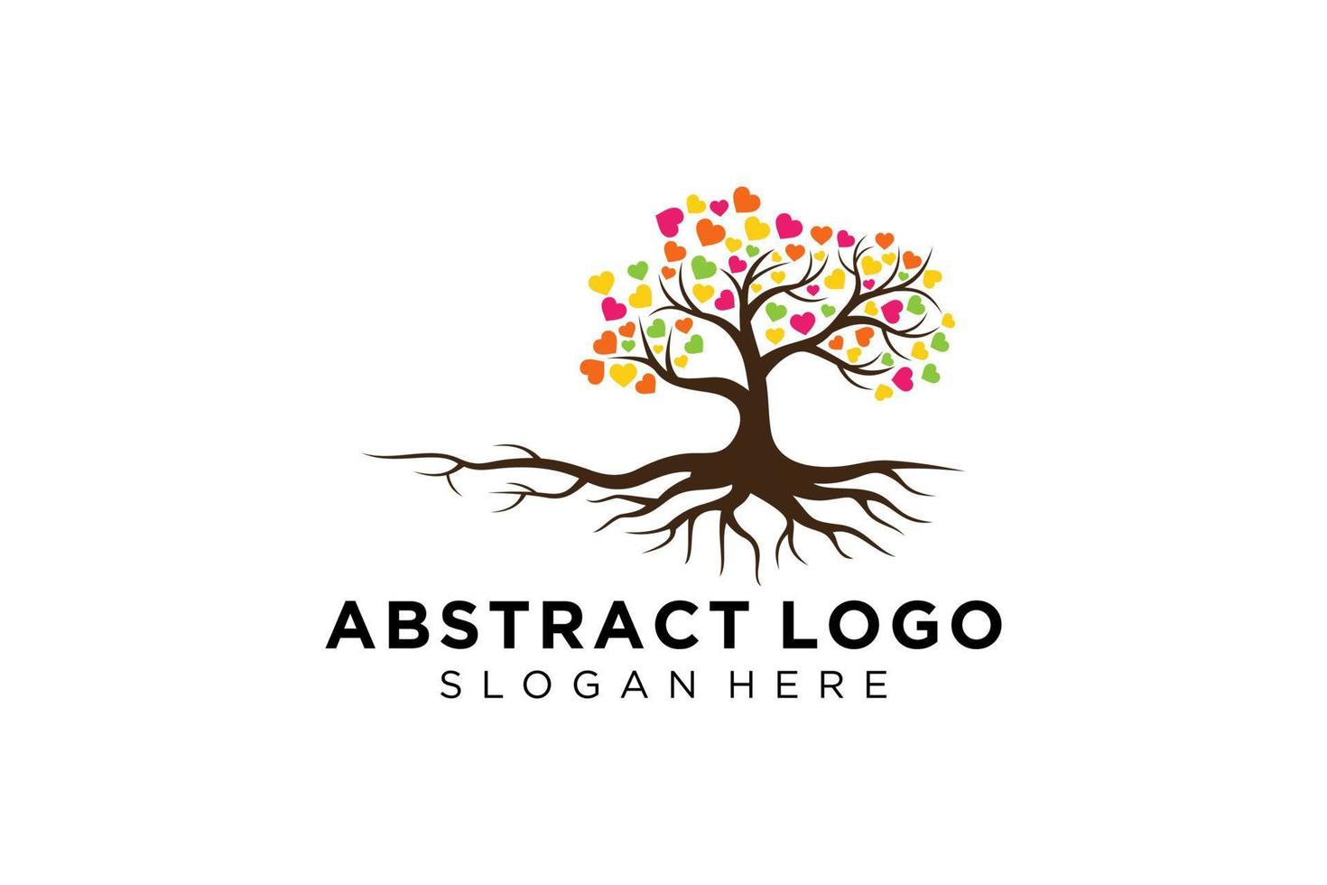 Green tree logo design natural and abstract leaf. vector