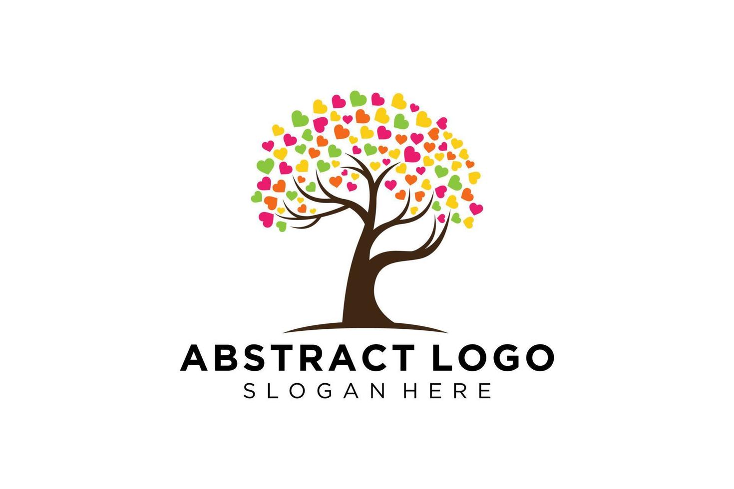 Green tree logo design natural and abstract leaf. vector