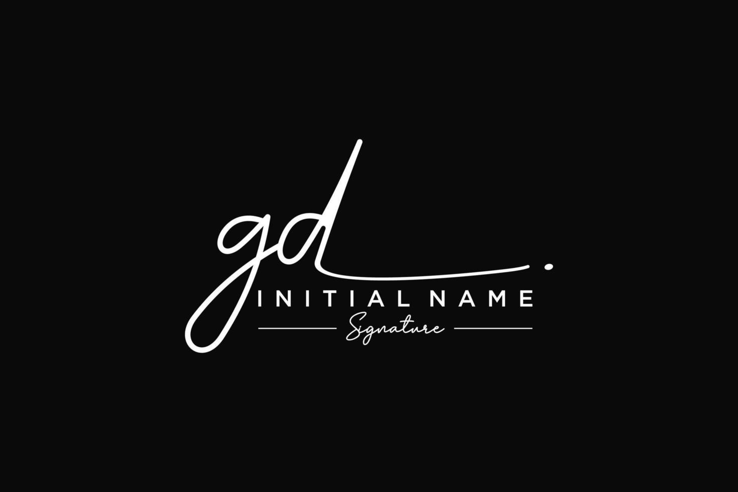 vector de plantilla de logotipo de firma gd inicial. ilustración de vector de letras de caligrafía dibujada a mano.