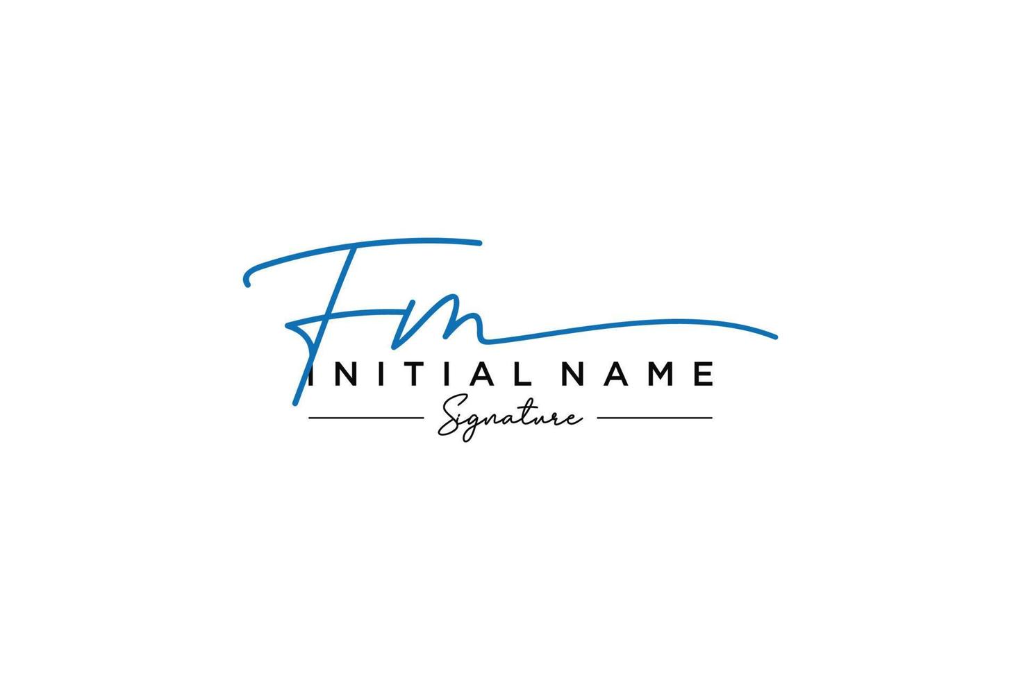Initial FM signature logo template vector. Hand drawn Calligraphy lettering Vector illustration.