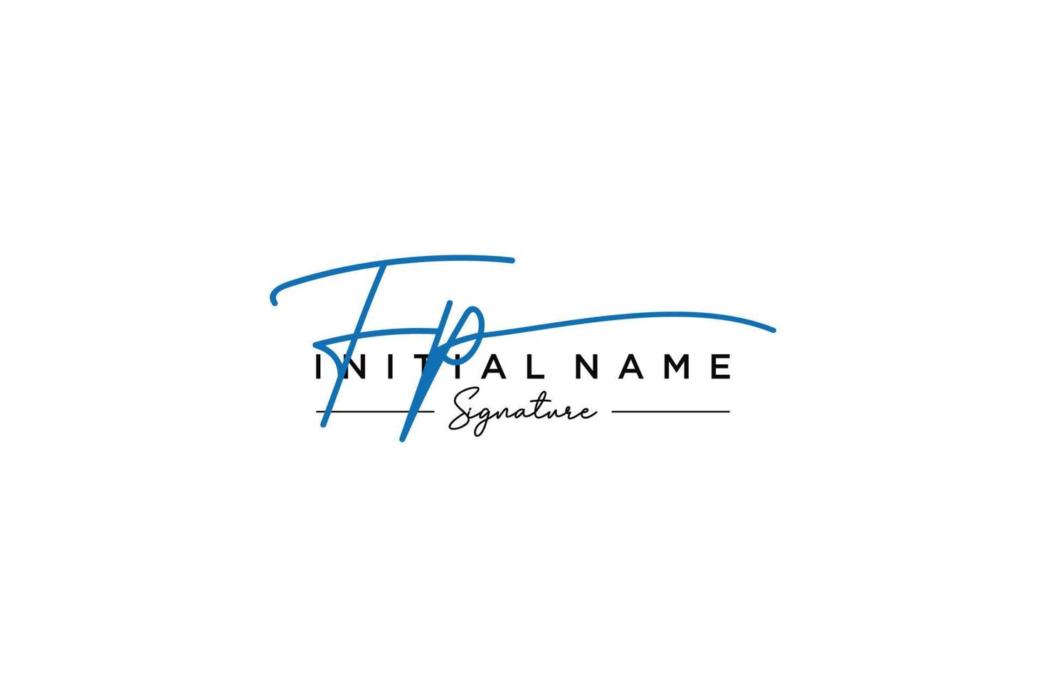 Initial FP signature logo template vector. Hand drawn Calligraphy lettering Vector illustration.