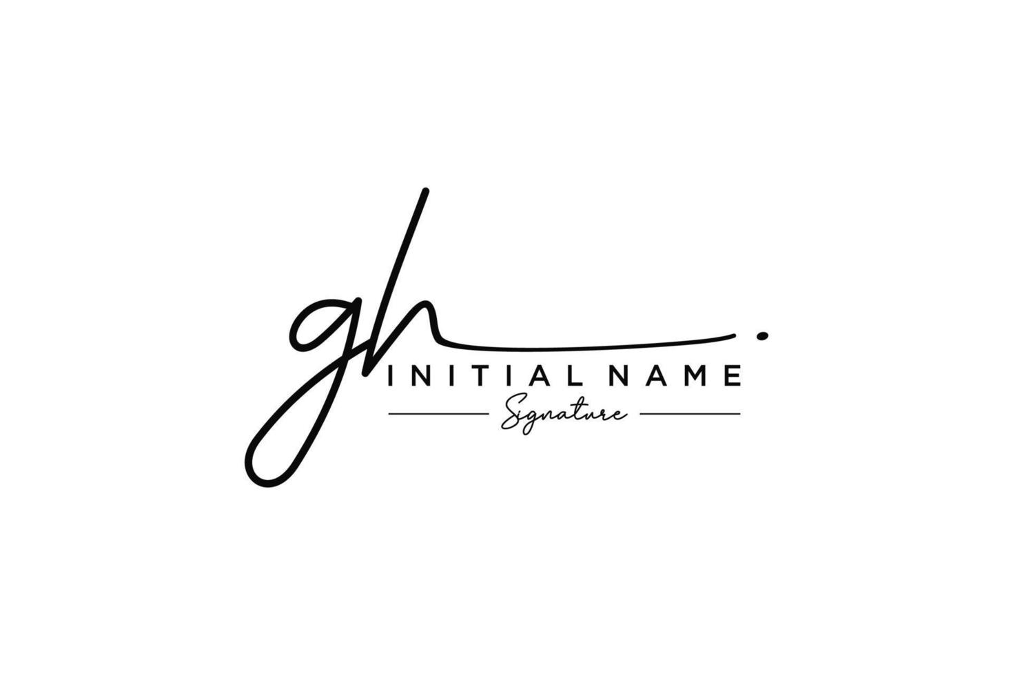 Initial GH signature logo template vector. Hand drawn Calligraphy lettering Vector illustration.