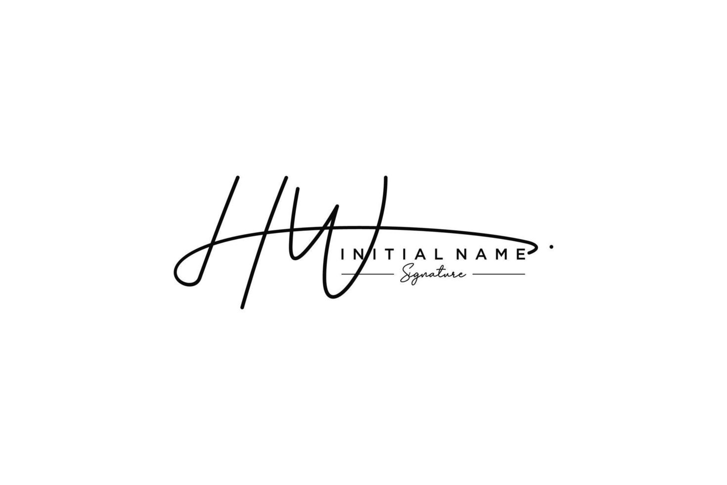 Initial HW signature logo template vector. Hand drawn Calligraphy lettering Vector illustration.