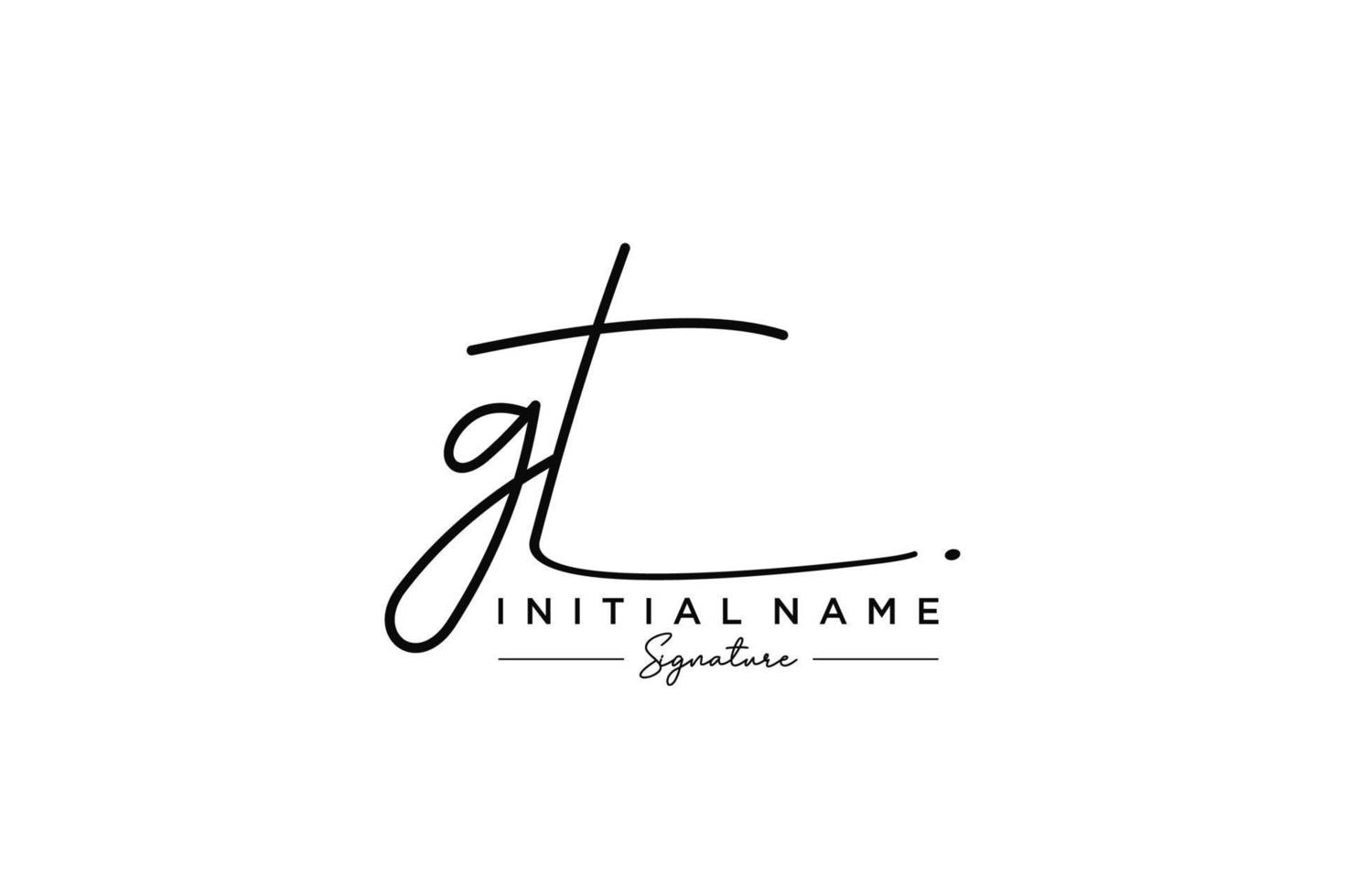 Initial GT signature logo template vector. Hand drawn Calligraphy lettering Vector illustration.