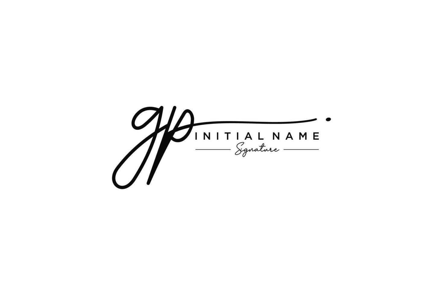 Initial GP signature logo template vector. Hand drawn Calligraphy lettering Vector illustration.