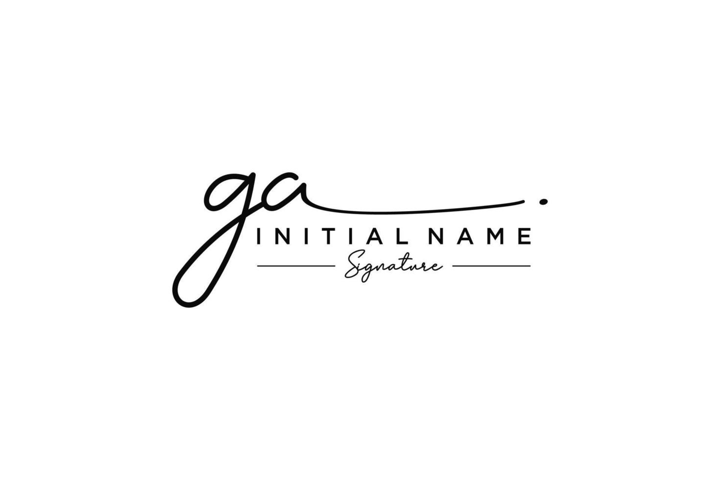 Initial GA signature logo template vector. Hand drawn Calligraphy lettering Vector illustration.