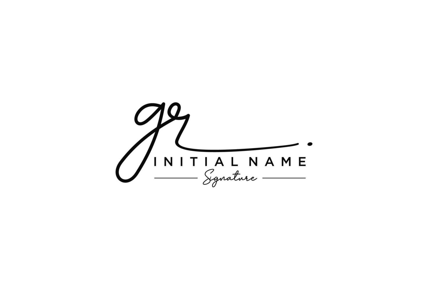 Initial GR signature logo template vector. Hand drawn Calligraphy lettering Vector illustration.