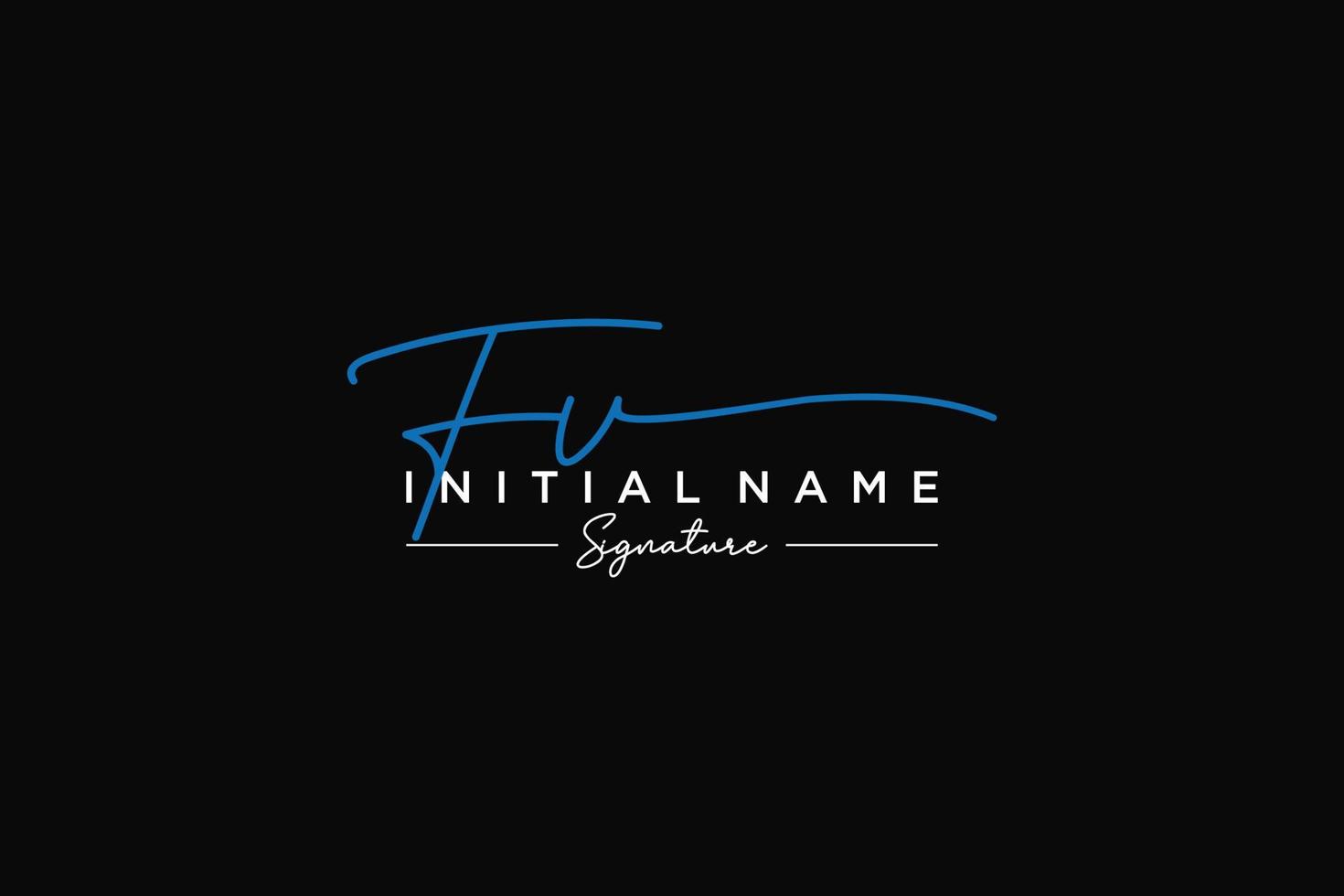 Initial FV signature logo template vector. Hand drawn Calligraphy lettering Vector illustration.