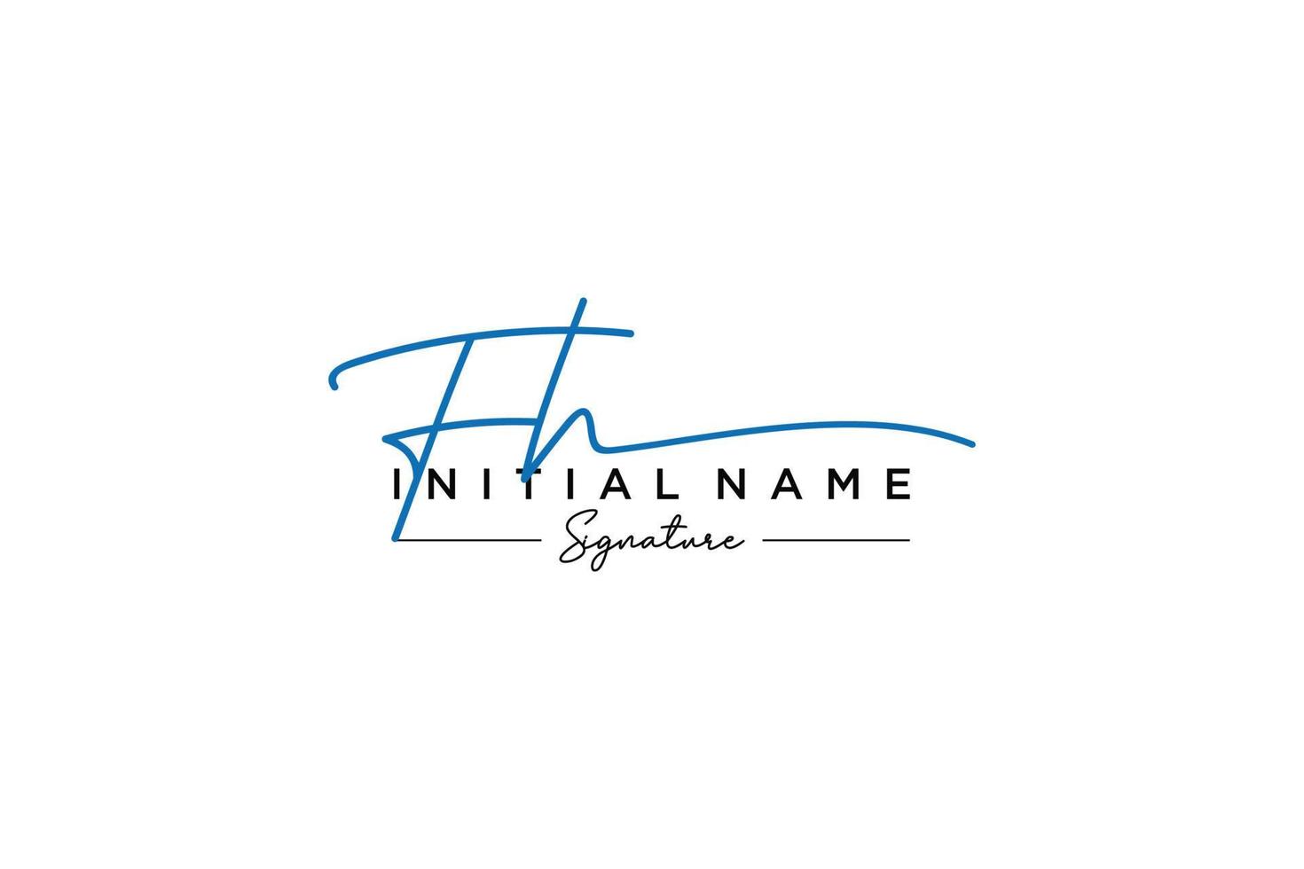 Initial FH signature logo template vector. Hand drawn Calligraphy lettering Vector illustration.