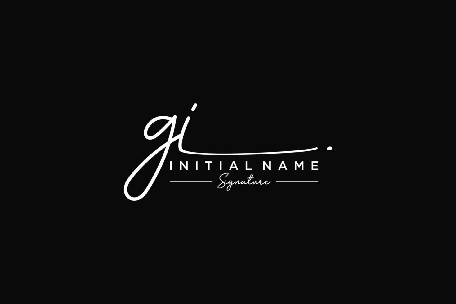 Initial GI signature logo template vector. Hand drawn Calligraphy lettering Vector illustration.