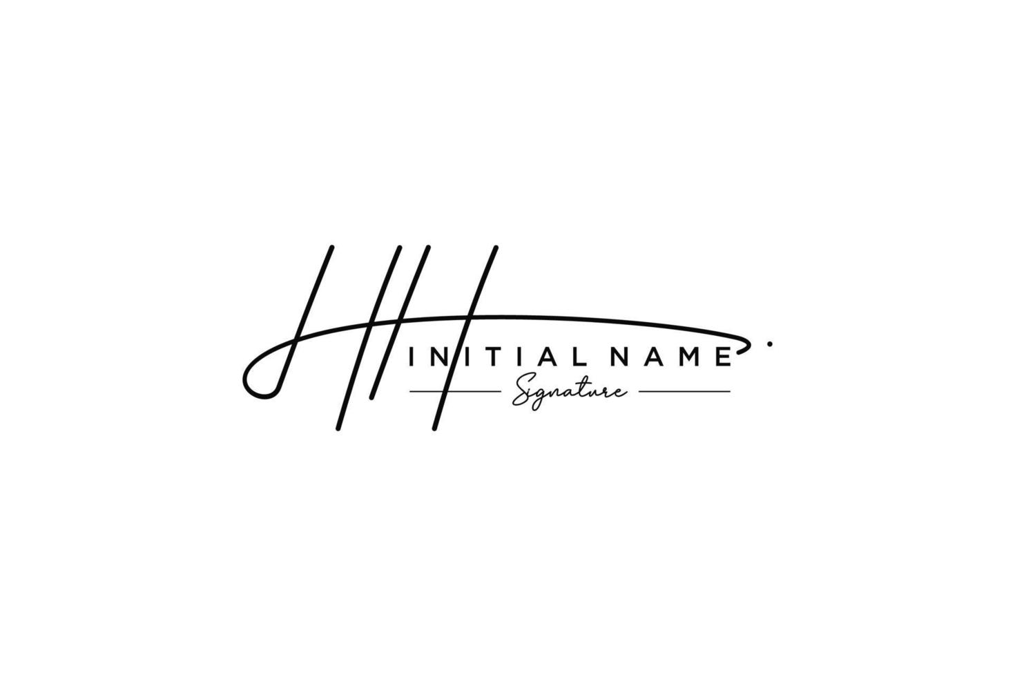 vector de plantilla de logotipo de firma hh inicial. ilustración de vector de letras de caligrafía dibujada a mano.