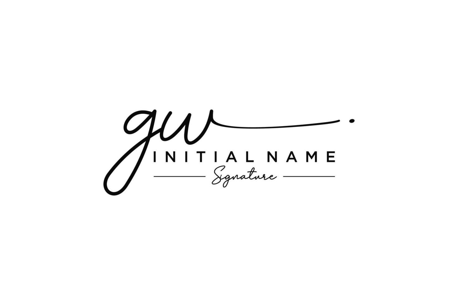 Initial GW signature logo template vector. Hand drawn Calligraphy lettering Vector illustration.