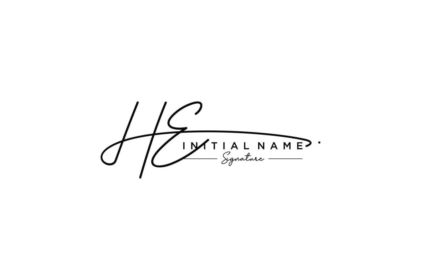 Initial HE signature logo template vector. Hand drawn Calligraphy lettering Vector illustration.