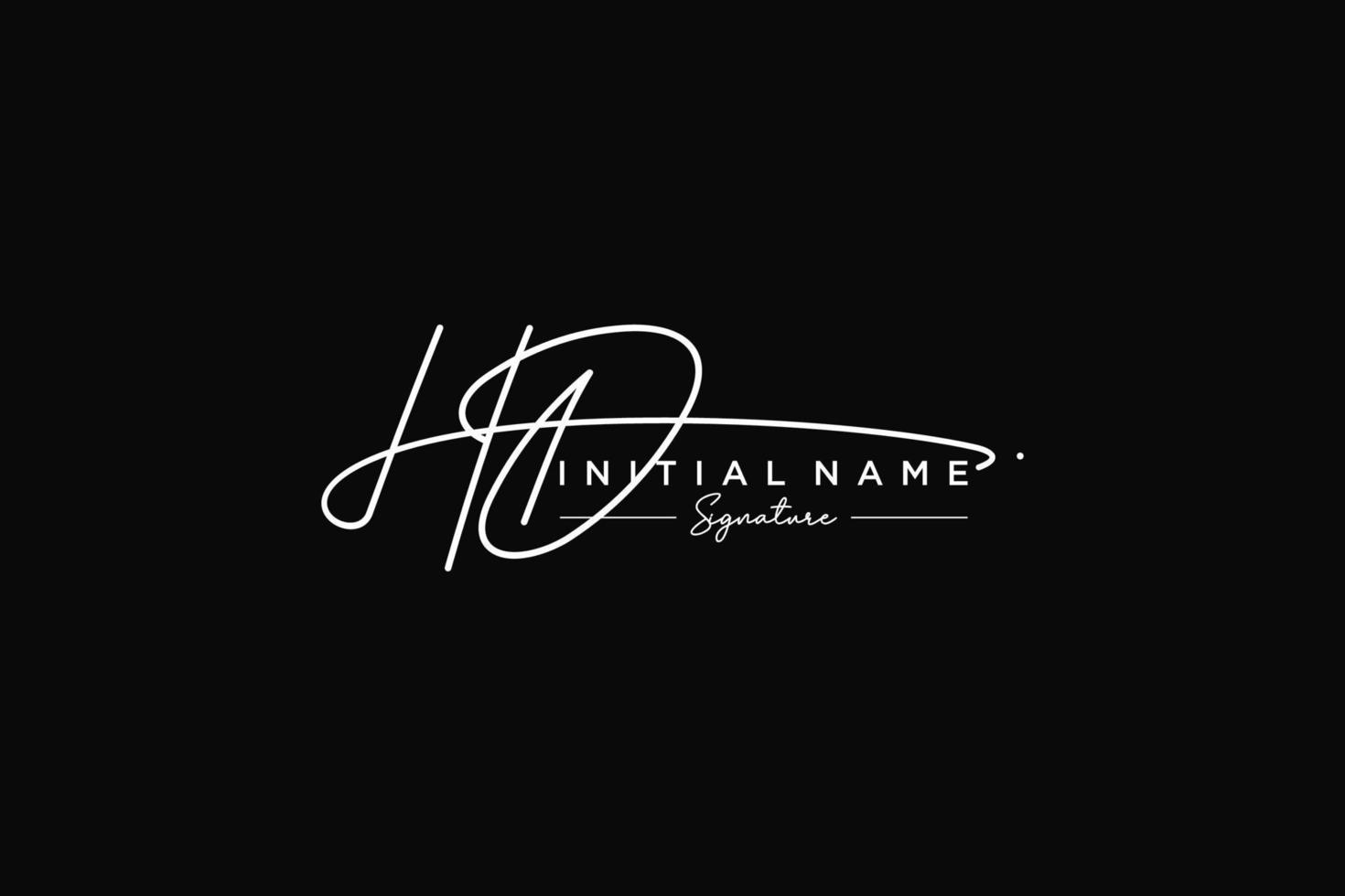 vector de plantilla de logotipo de firma hd inicial. ilustración de vector de letras de caligrafía dibujada a mano.