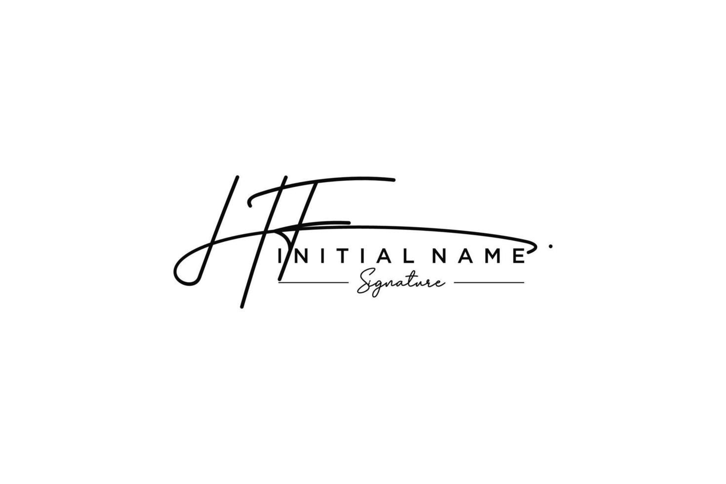 vector de plantilla de logotipo de firma hf inicial. ilustración de vector de letras de caligrafía dibujada a mano.