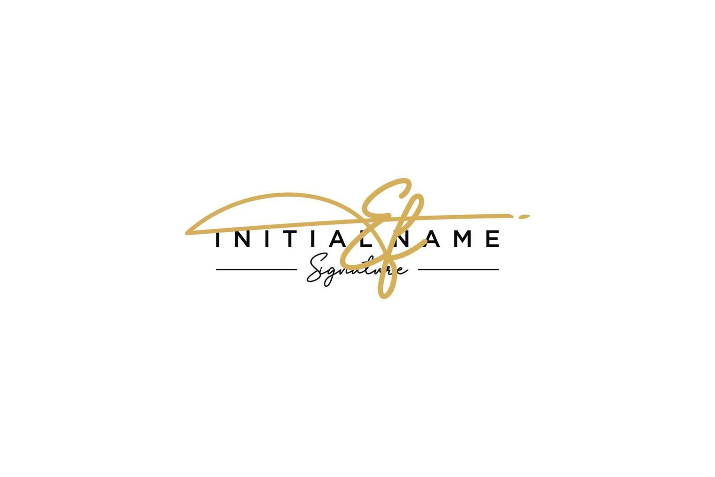 Initial EF signature logo template vector. Hand drawn Calligraphy lettering Vector illustration.