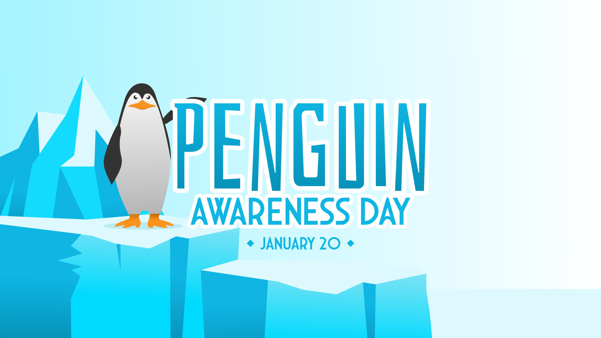 Penguin awareness day background vector flat style. Suitable for poster, cover, web, social