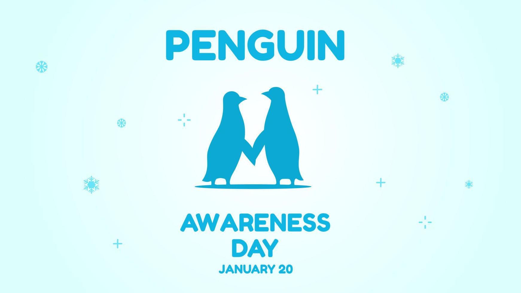 pingüino conciencia día silueta ilustración fondo vector estilo plano. adecuado para póster, portada, web, banner de redes sociales.
