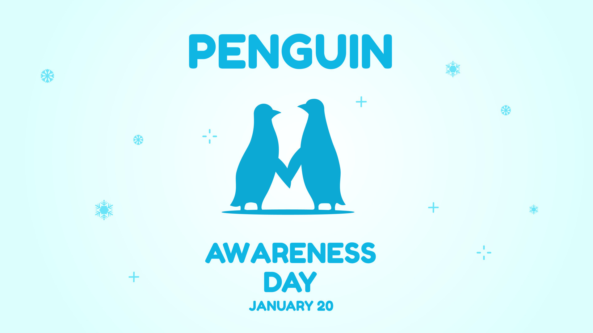 Penguin awareness day silhouette illustration background vector flat