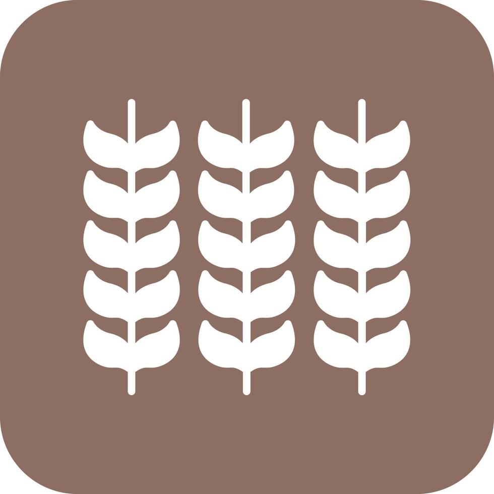 Wheat Glyph Round Corner Background Icon vector