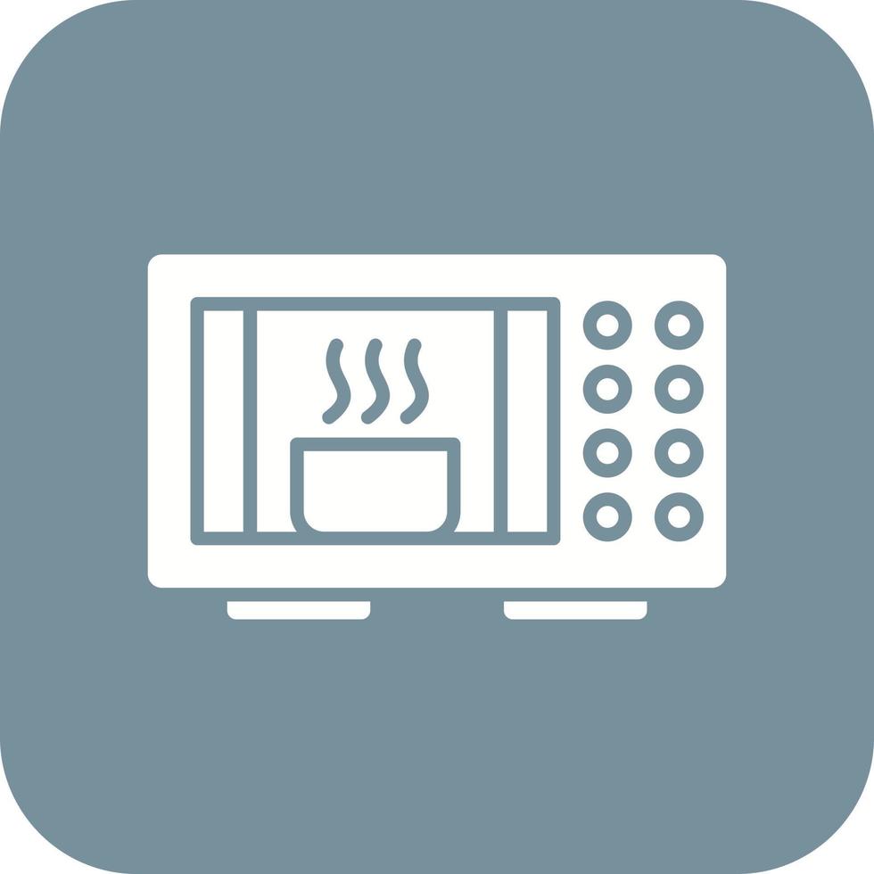 Microwave Glyph Round Corner Background Icon vector