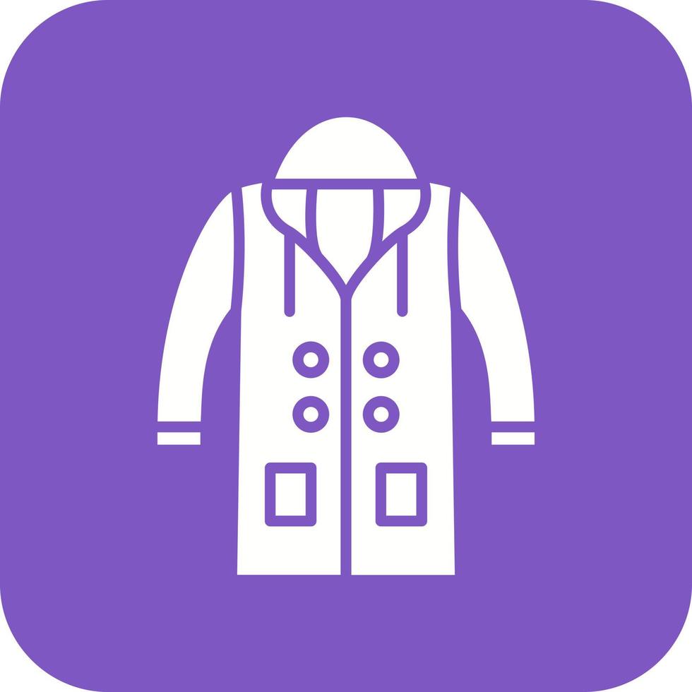 Raincoat Glyph Round Corner Background Icon vector