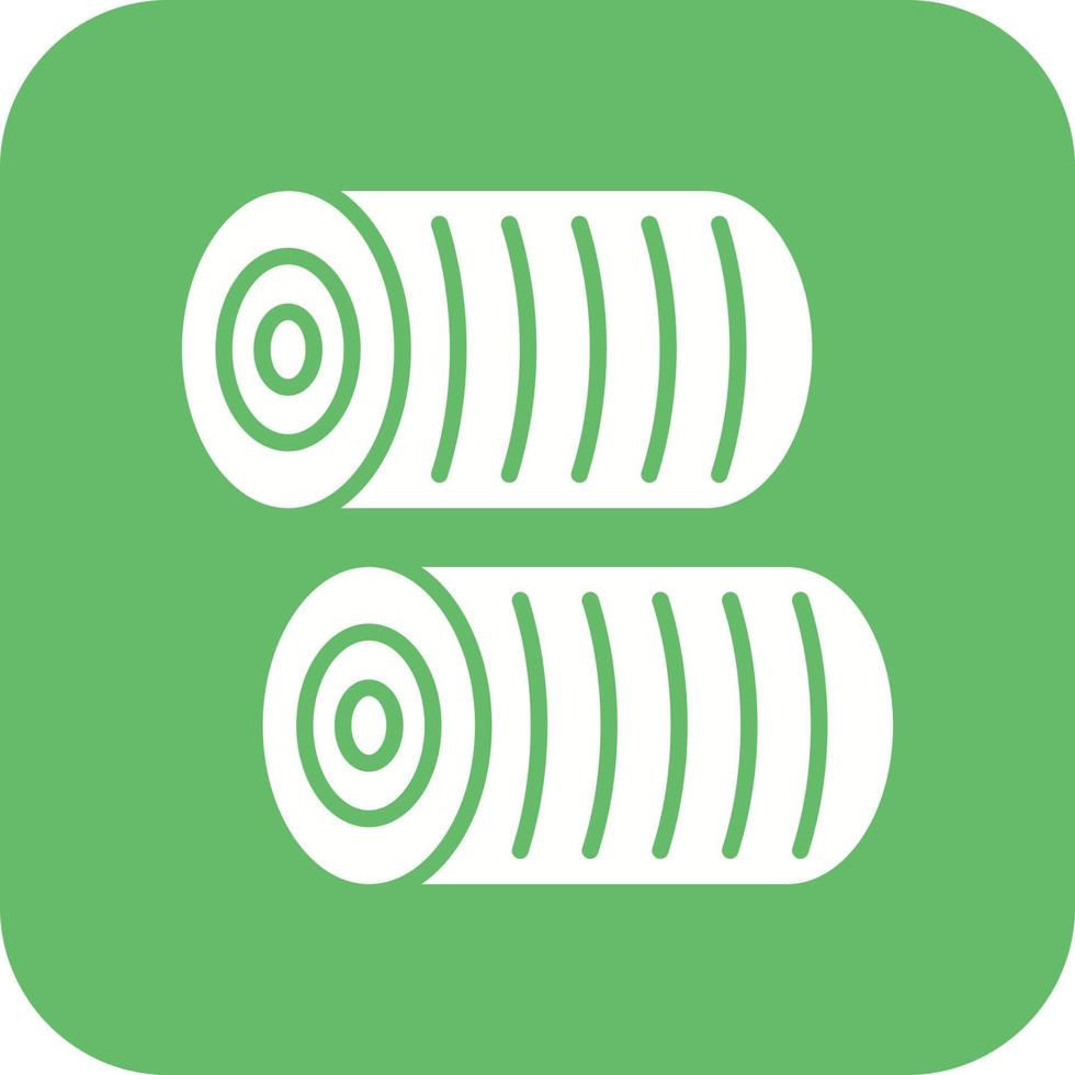 Hay Bale Glyph Round Corner Background Icon vector