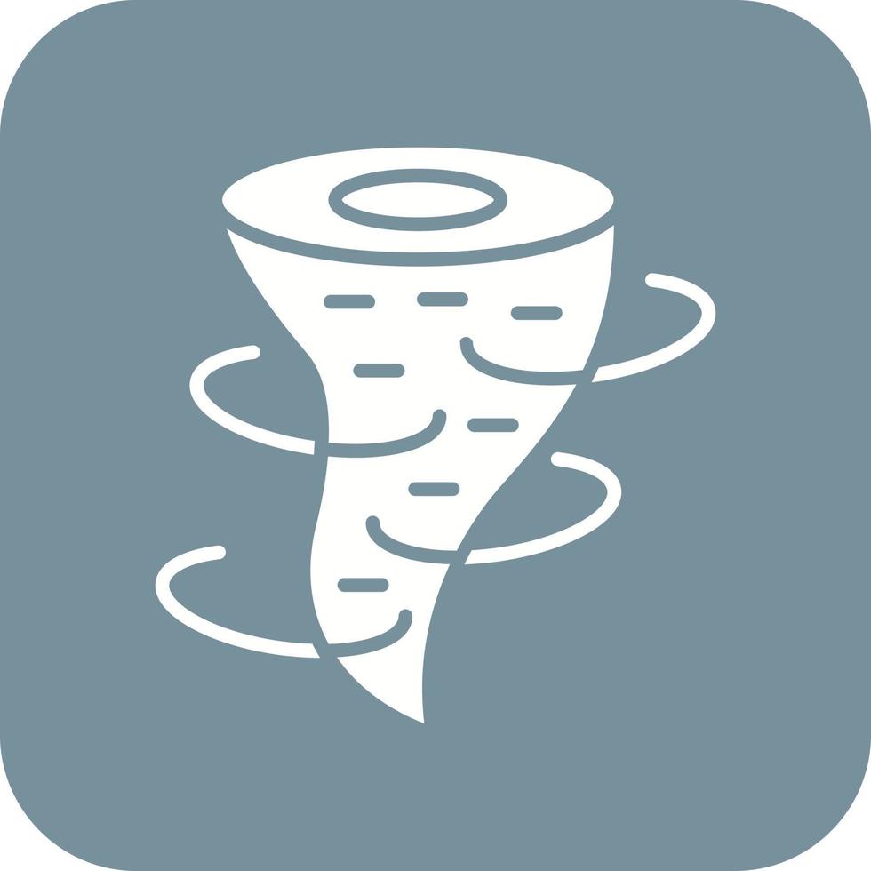 Cyclone Glyph Round Corner Background Icon vector