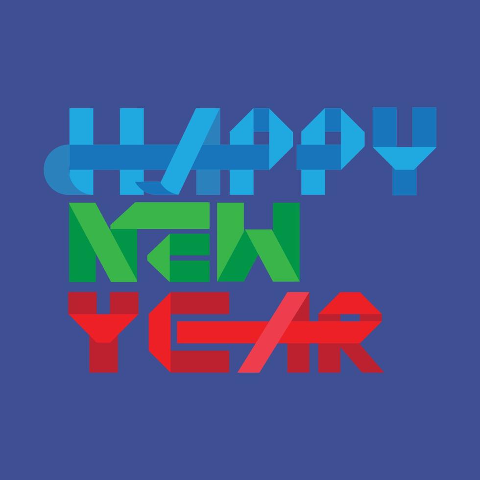 Happy New Year ribbon vector with background