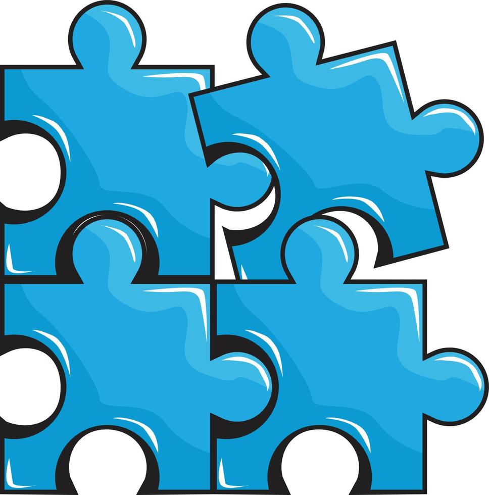 cute Zigsaw toy assembly part vector