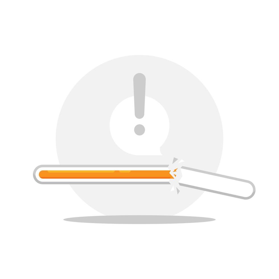 stuck status progress bar, error while loading, couldn't load, tap to retry concept illustration flat design vector eps10. modern graphic element for landing page, empty state ui, infographic, icon