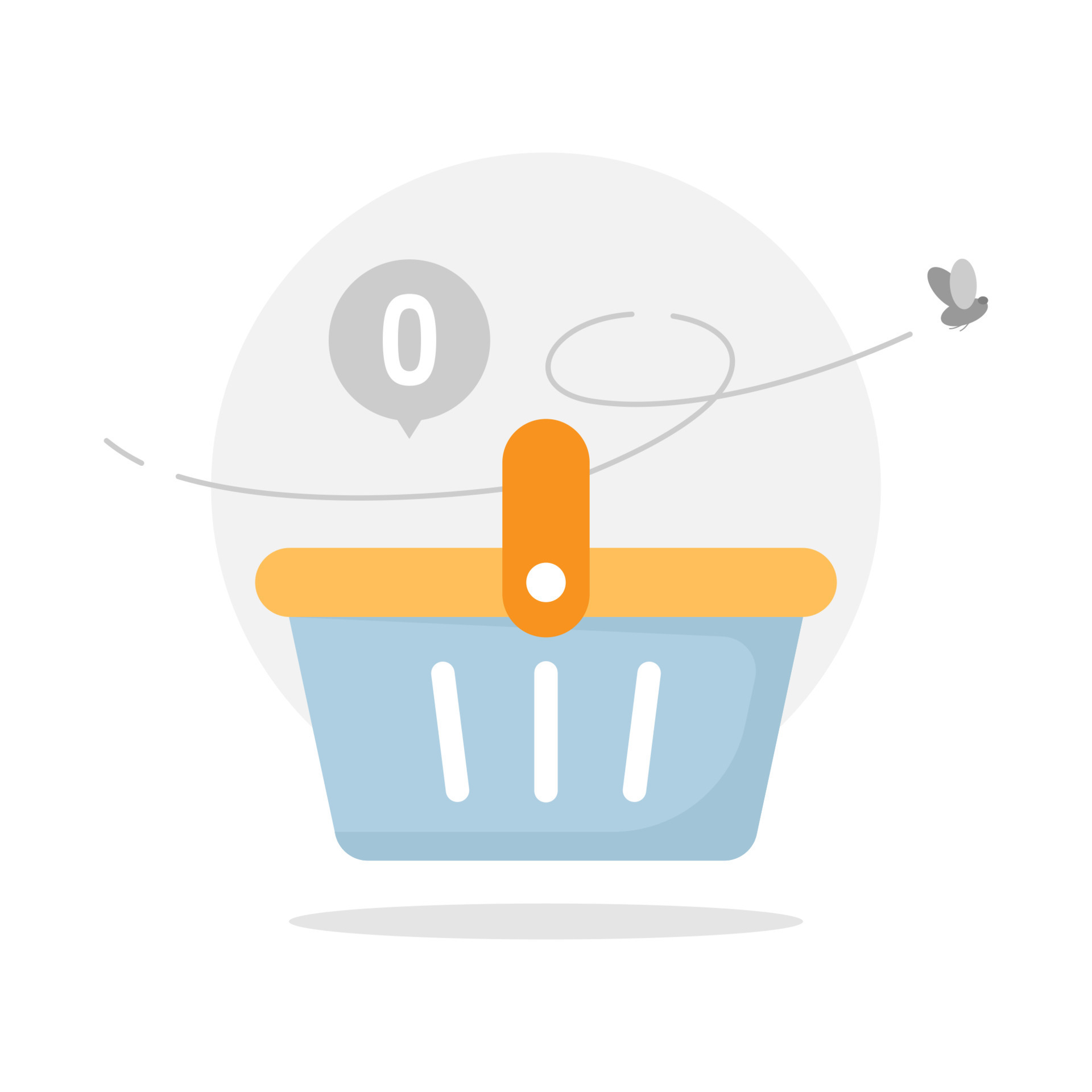 empty shopping cart concept illustration flat design vector eps10