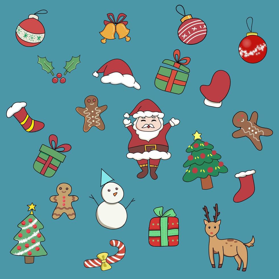 Set of christmas decoration design elements vector