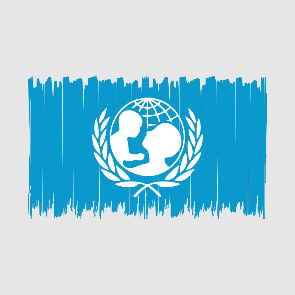 cepillo de la bandera de unicef vector