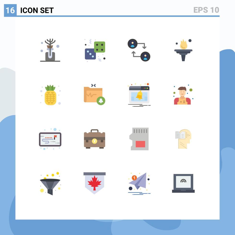 Modern Set of 16 Flat Colors Pictograph of aroma change dice gambling career Editable Pack of Creative Vector Design Elements