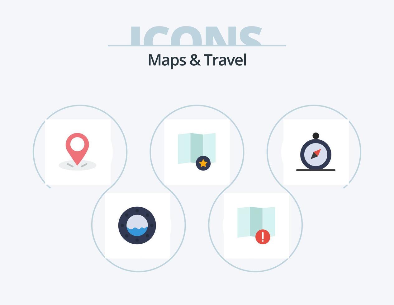 Maps and Travel Flat Icon Pack 5 Icon Design. . . pin. navigation. browse vector