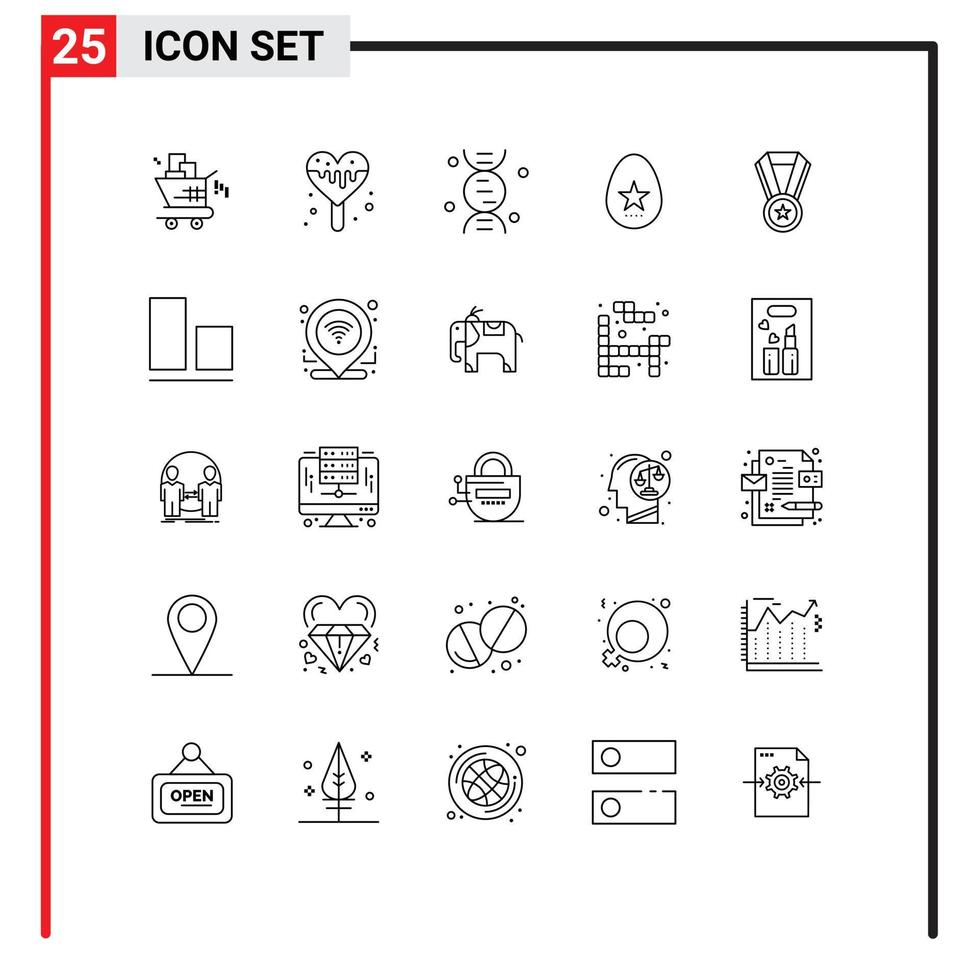 25 Universal Lines Set for Web and Mobile Applications align education research achievement holiday Editable Vector Design Elements